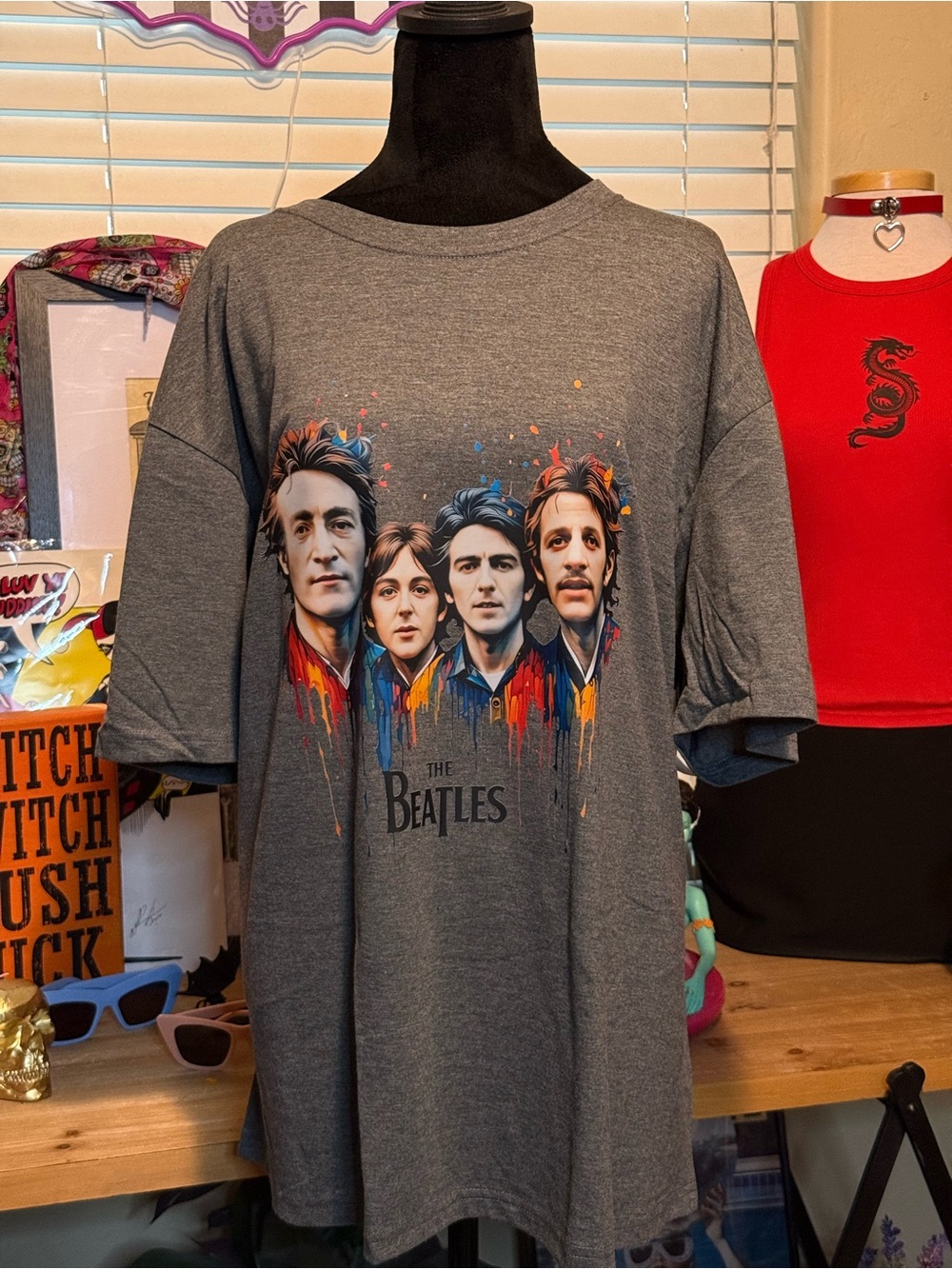 the Beatles Heather Charcoal Gray Graphic Band Tee - 2XL